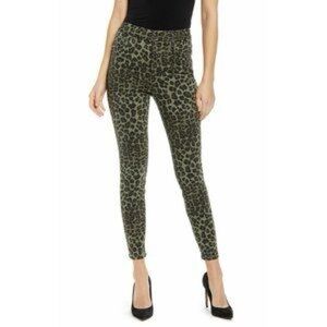 Good American Good Waist Crop Jeans Olive Print, Size 18, excellent condition